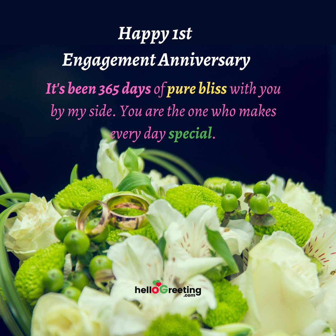 Happy 1st Engagement Anniversary Card for Wife