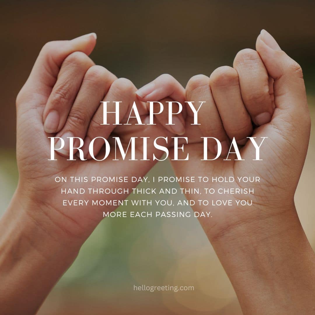 Happy Promise Day Quotes for Love holding hands against