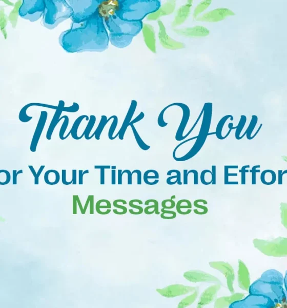 Thank You For Your Time And Effort Messages