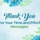 Thank You For Your Time And Effort Messages